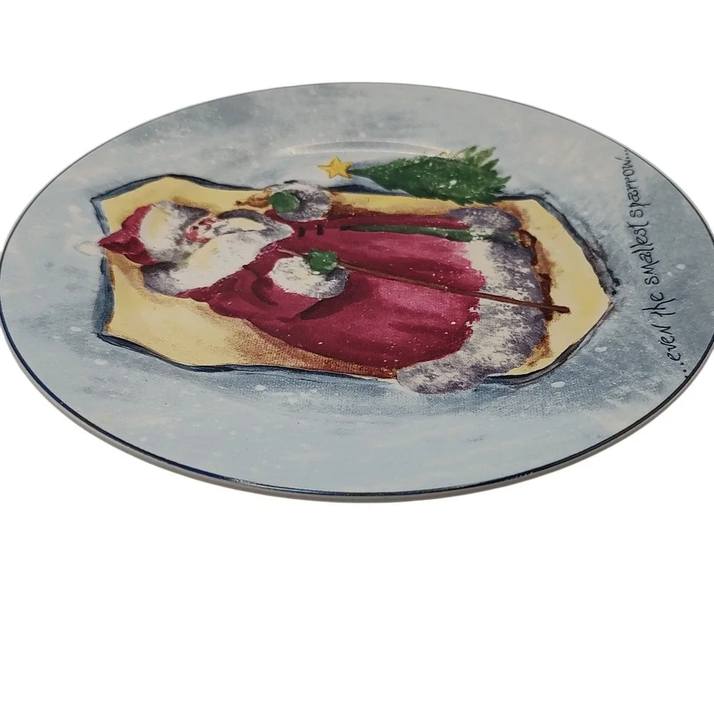 Vintage Royal Norfolk Santa Plate Even The Smallest‎ Sparrow Christmas Holiday